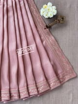 Dusty Pink Banarasi tonchoi with pen kalamkari Blouse : D62F020