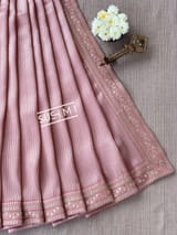 Dusty Pink Banarasi tonchoi with pen kalamkari Blouse : D62F020