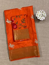 Orange Kanchi Soft Drape Saree SS50199