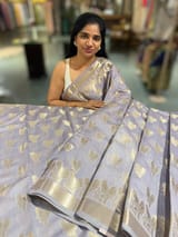 Dusty mauve Banarasi Mul Silk Cotton Saree SS50555