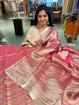 Pink Handloom Tissue Saree