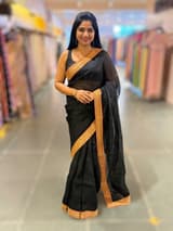 Black Organza with sabyasachi borders SS50275