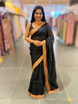 Black Organza with sabyasachi borders SS50275