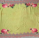 Mustard Yellow Designer Crepe Silk Saree : D62F032