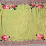 Mustard Yellow Designer Crepe Silk Saree : D62F032