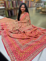 Printed crepe silk with allover sequnce : S62F128