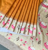 Kanchi designer soft silk saree with pichwai printed border. SS50368