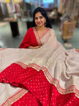 Crush Tissue Saree with Bandhini  & Sabhya borders