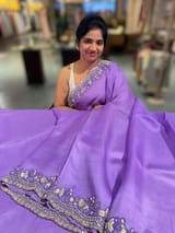 Lilac pure organza with handwork SS50251