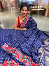 Mysore Silk Saree with petitepoint embroidery S62109