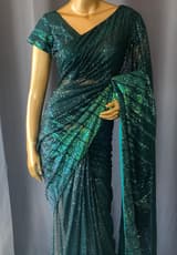 Georgette sequence saree with stitched blouses