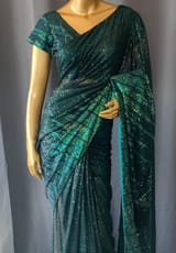 Georgette sequence saree with stitched blouses