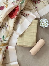 Beige Banarasi Chiniya Silk 3-pc Suit set : SS62J10