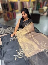 Gold Tissue Designer Hand work Saree SS50231