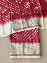 Maroon Pure Handloom Tussar Saree