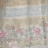 Silver and gold tissue stripes saree with stunning embroidery