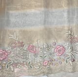Silver and gold tissue stripes saree with stunning embroidery