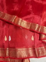 Red Banarasi handloom tissue saree SS50390