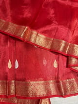 Red Banarasi handloom tissue saree SS50390