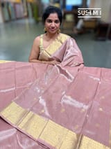 Onion Pink Kanjeevaram Tissue Saree