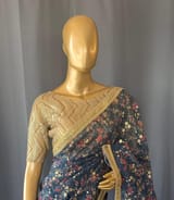 Organza printed Saree with sabhyasachi border