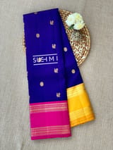Royal Blue vintage kanjeevaram with ganga jamuna borders S62F152