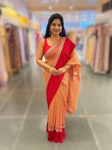 Red Crush Tissue Saree with Bandhini & Sabhya borders SS50399