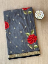 Banarasi silk stripes with embroidery SS50207