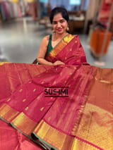 Maroon Kanjeevaram Saree with vaira oosi stripes SS50154