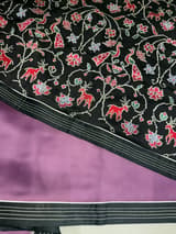 Winish purple Organza Saree with embroidered blouse