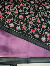 Winish purple Organza Saree with embroidered blouse