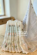 Ombre Dyed Pure alrnin with pichwai embroidery