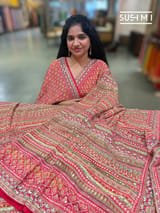 Printed crepe silk with allover sequnce : S62F128