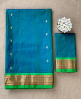 Peacock Blue Pure handloom yeola pythani Saree