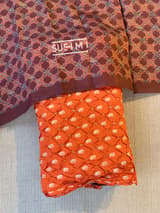 Rust Orange Banarasi Bandhej Silk saree : D62F013