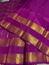 Purple Vintage Checks Kanjeevaram Saree