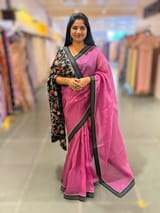Plum Jamoon Organza Saree with embroidered blouse SS50274