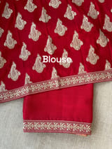 Chilli Red Organza Saree with sabhyasachi borders S62119