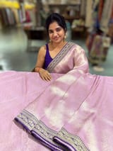 Lilac & Purple Combo Banarasi Tissue Brocade saree SS50217
