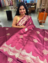 Wine Poona Silk Saree