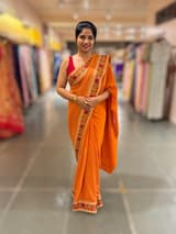 Orange Georgette sequnce Saree with Sabyasachi borders SS5042