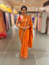 Orange Georgette sequnce Saree with Sabyasachi borders SS5042