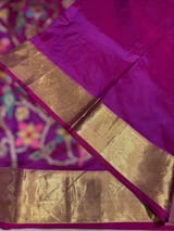 Majenta Kanjeevaram soft silk with embroidery