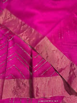 Rani Pink Dhupion Raw Silk Saree with Gharchola bandhini blouse SS50489