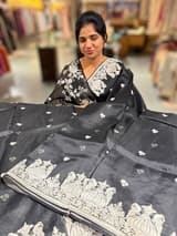 Black Organza with embroidery SS50277