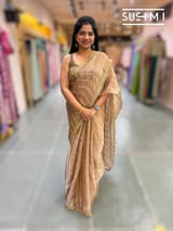 Light brown banarasi checks tissue