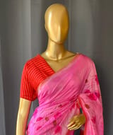 Pure silk Saree with hand paint
