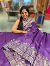 Purple Pure organza Saree with pita emb SS50308
