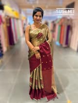 Kora tissue Saree with petite Point embroidery : S62101