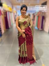 Kora tissue Saree with petite Point embroidery : S62101